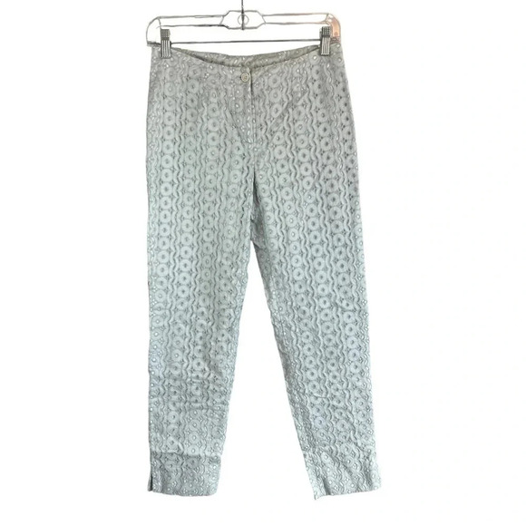 qL2 Quelledue Pants Eyelet Lace Lined Made in Italy 100% Cotton Size 0 - Picture 1 of 16